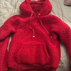 Cozy Red Sherpa Hoodie